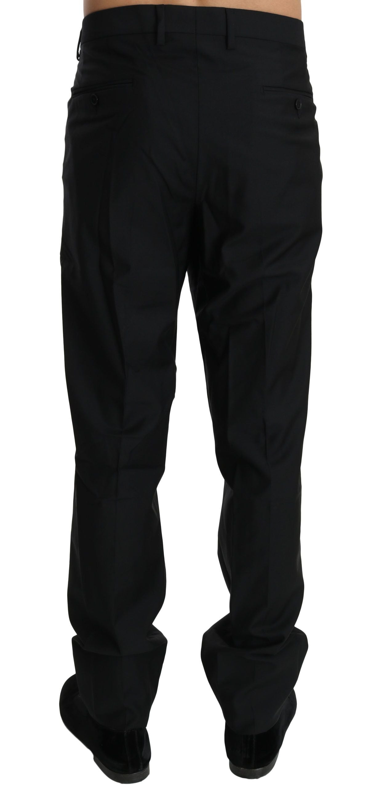 Pantalon de costume noir Dolce & Gabbana en laine pour homme