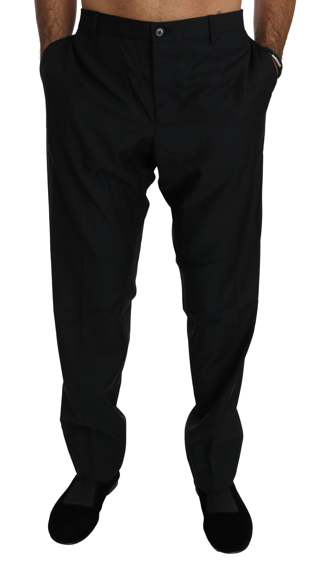 Pantalon de costume noir Dolce & Gabbana en laine pour homme