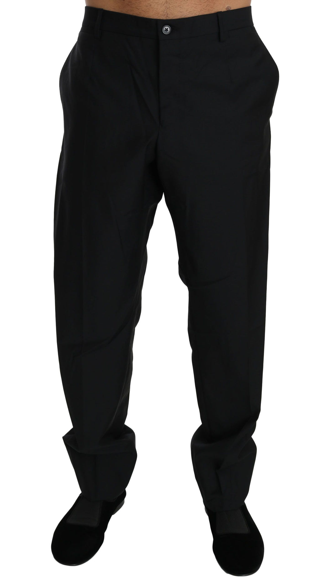 Pantalon de costume noir Dolce & Gabbana en laine pour homme