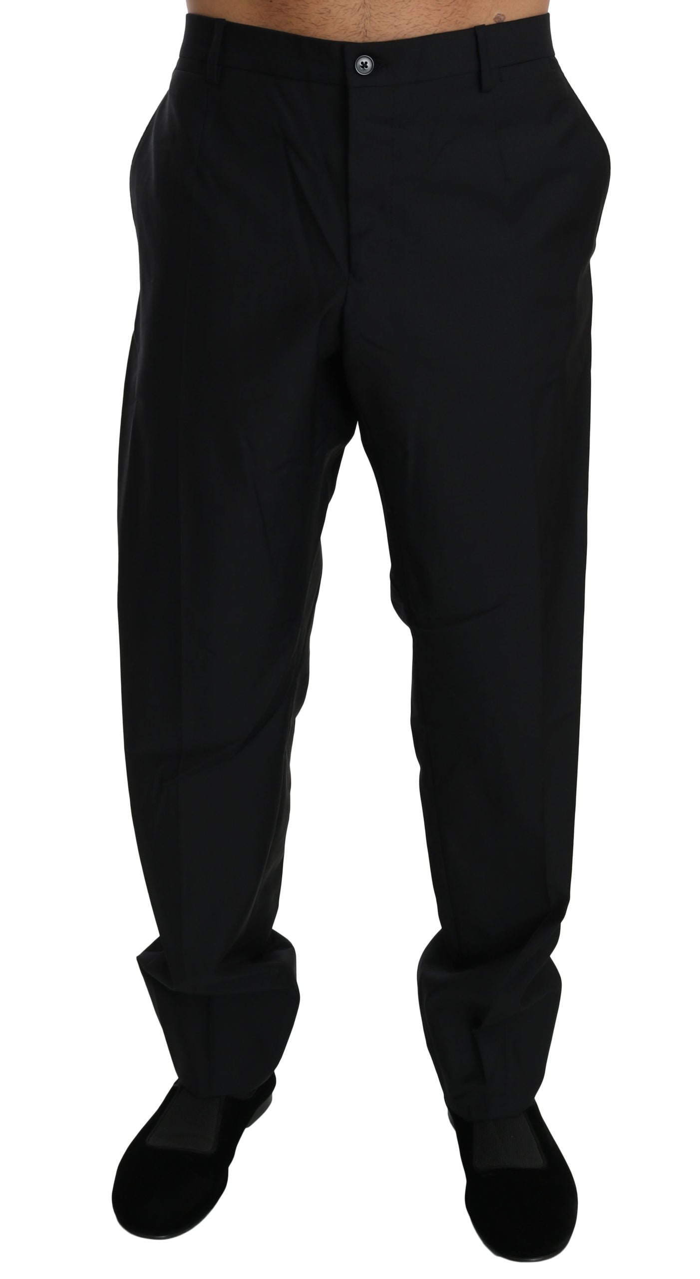 Pantalon de costume noir Dolce & Gabbana en laine pour homme