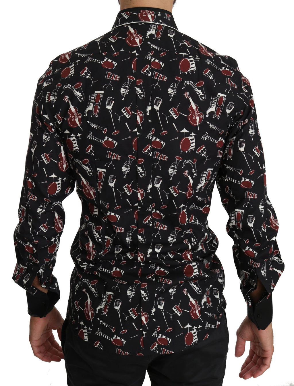 Chemise Dolce & Gabbana noire à imprimé instruments de musique coupe slim