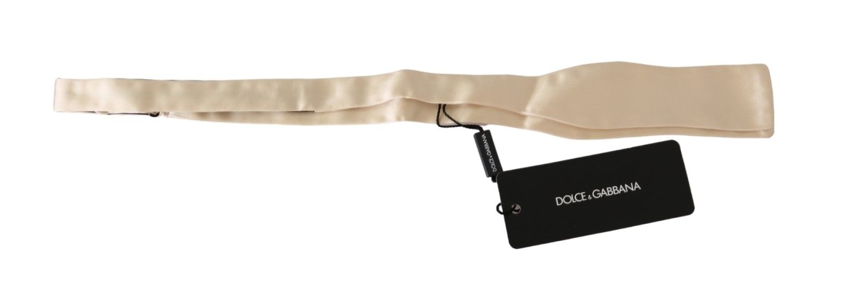 Dolce &amp; Gabbana Beige Slim Skinny Herren Krawatte 100% Seide Fliege