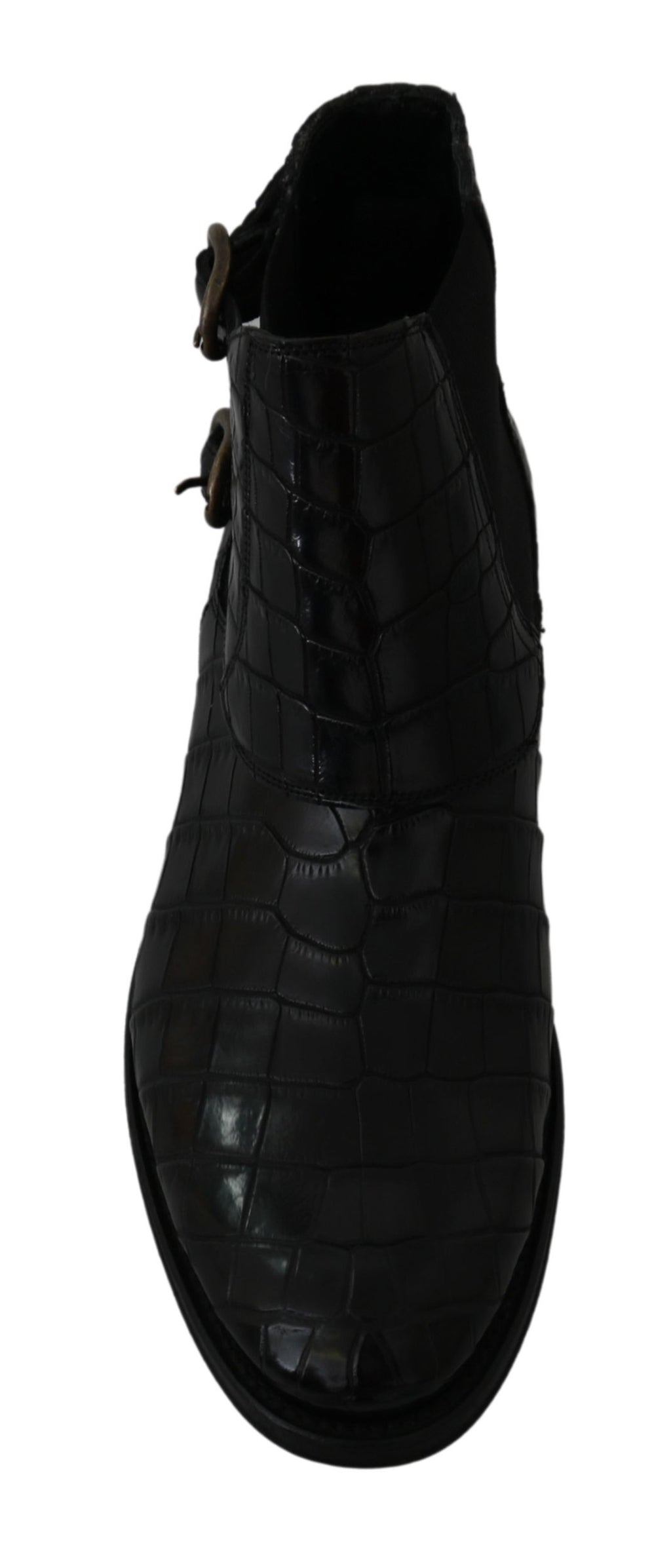 Bottes Richelieu Dolce & Gabbana en Cuir de Crocodile Noir