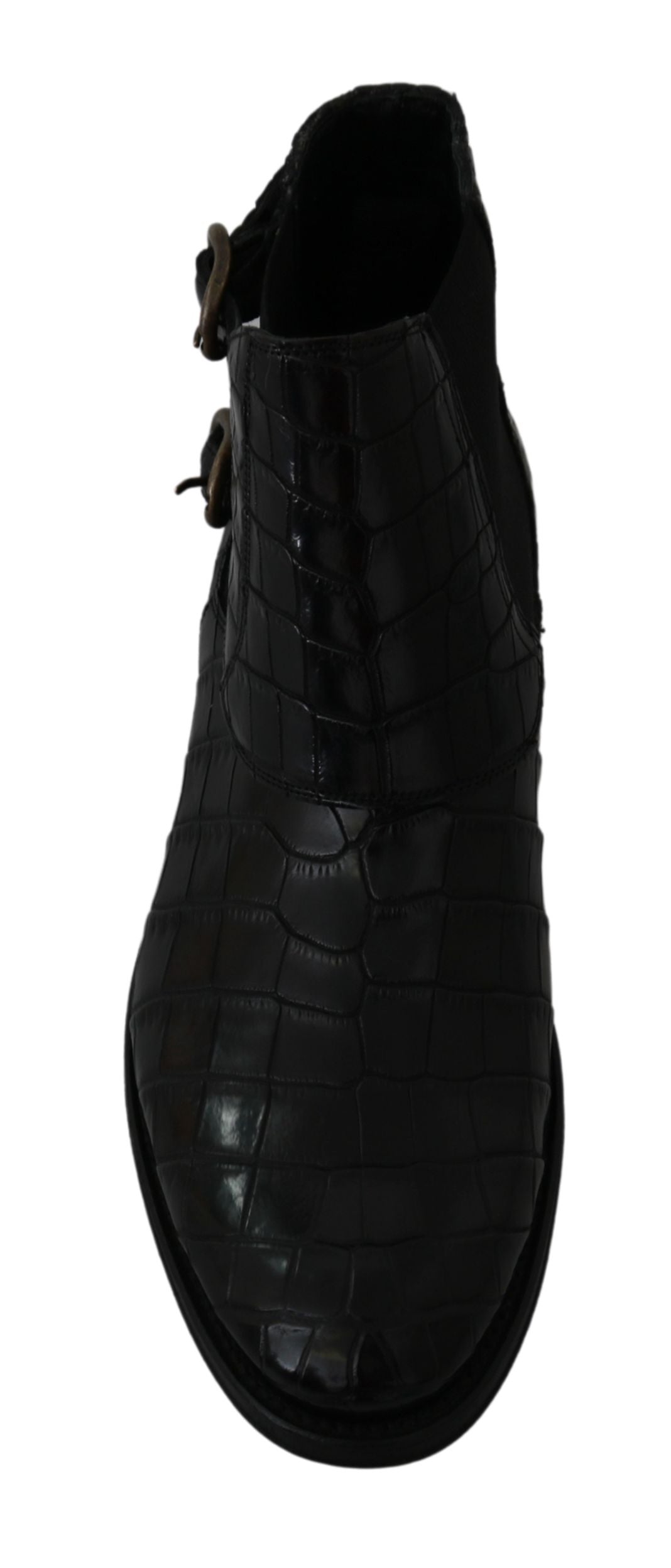 Bottes Richelieu Dolce & Gabbana en Cuir de Crocodile Noir
