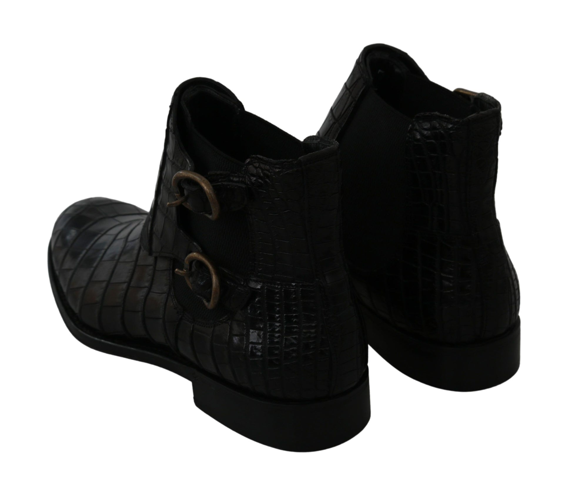 Bottes Richelieu Dolce & Gabbana en Cuir de Crocodile Noir