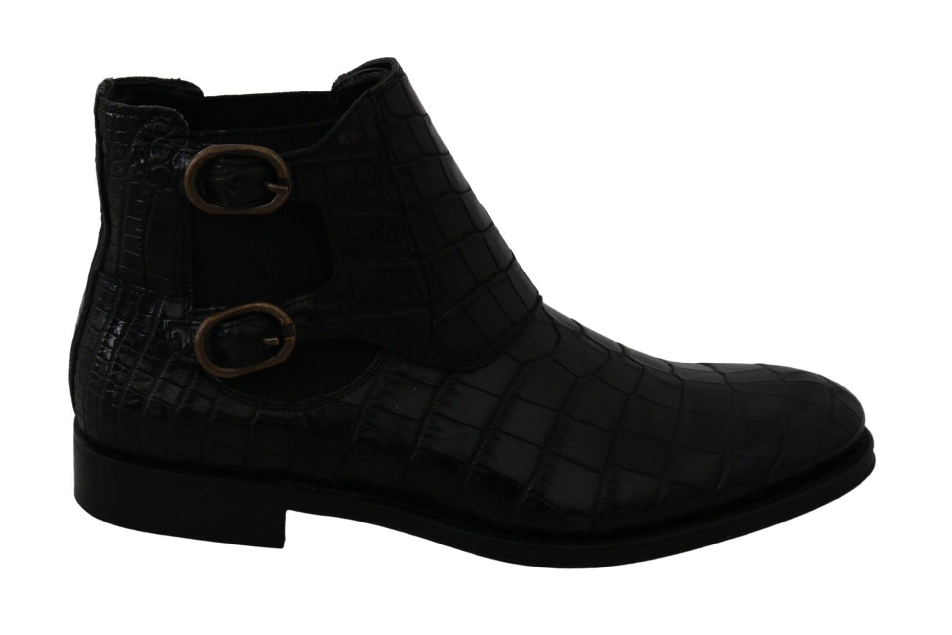 Bottes Richelieu Dolce & Gabbana en Cuir de Crocodile Noir