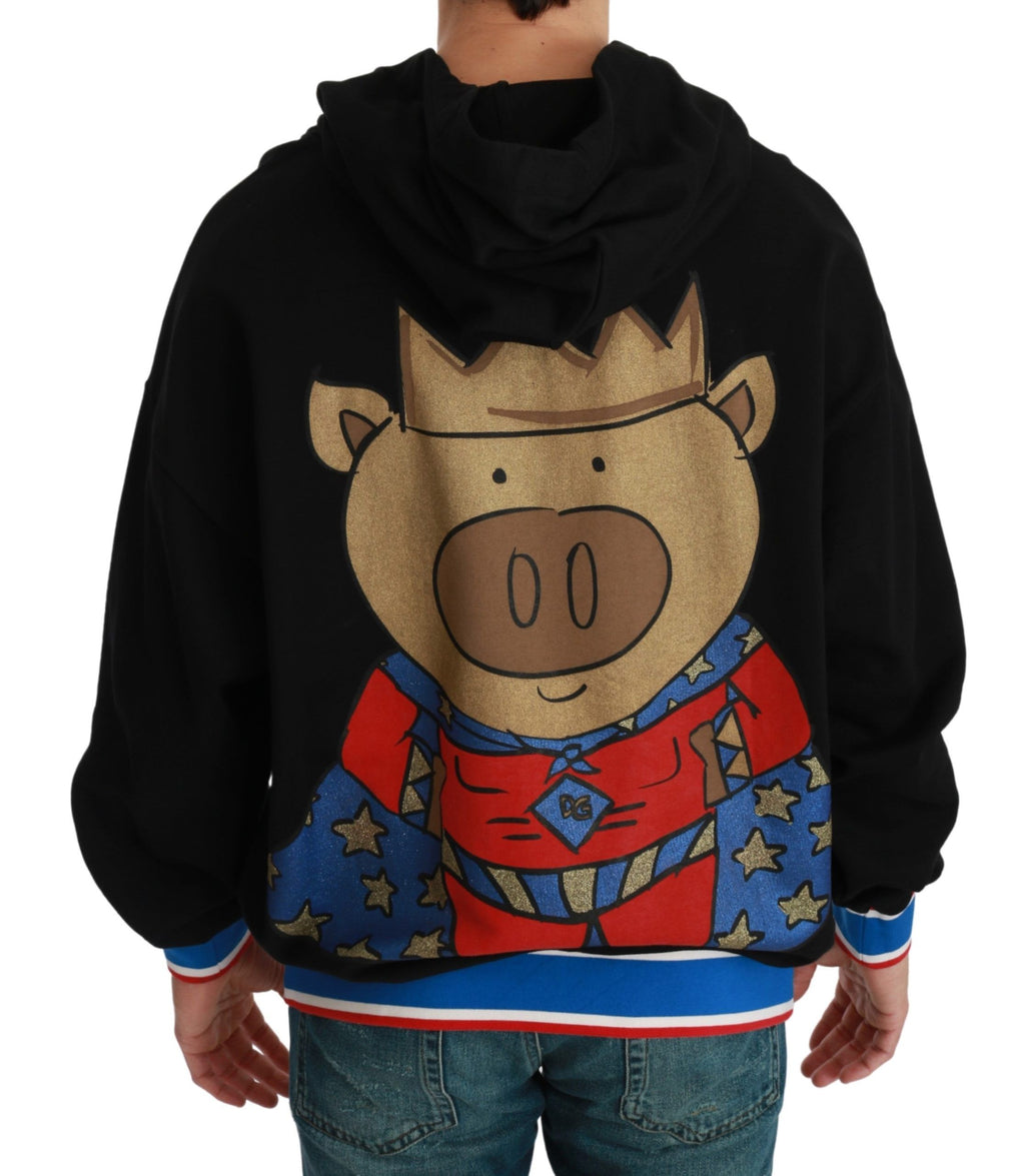 Dolce & Gabbana Pull noir cochon de l'année à capuche