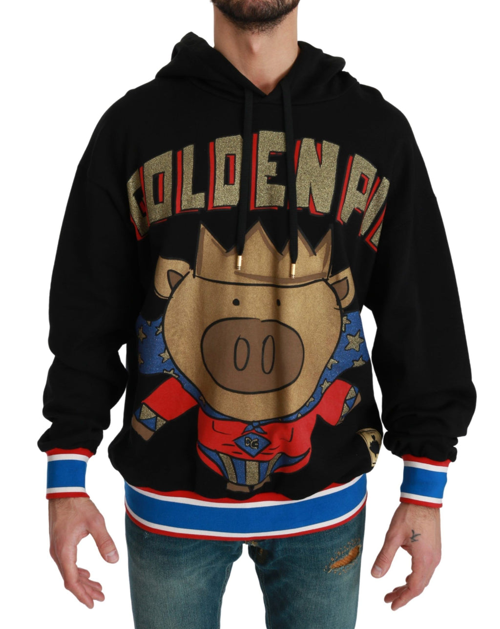 Dolce & Gabbana Pull noir cochon de l'année à capuche