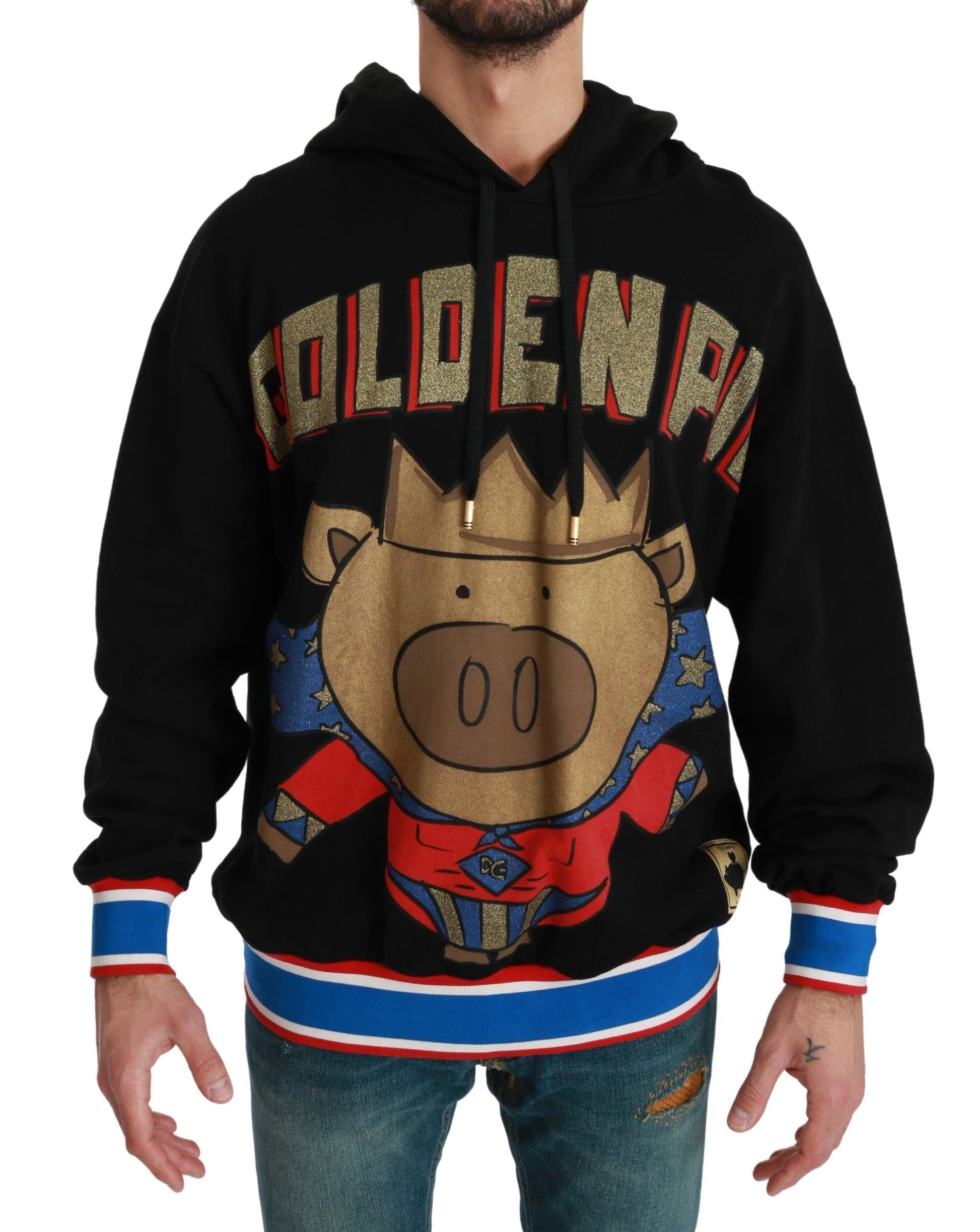Dolce & Gabbana Pull noir cochon de l'année à capuche