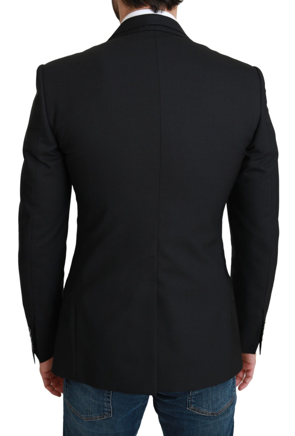 Blazer en laine noir Dolce & Gabbana coupe droite
