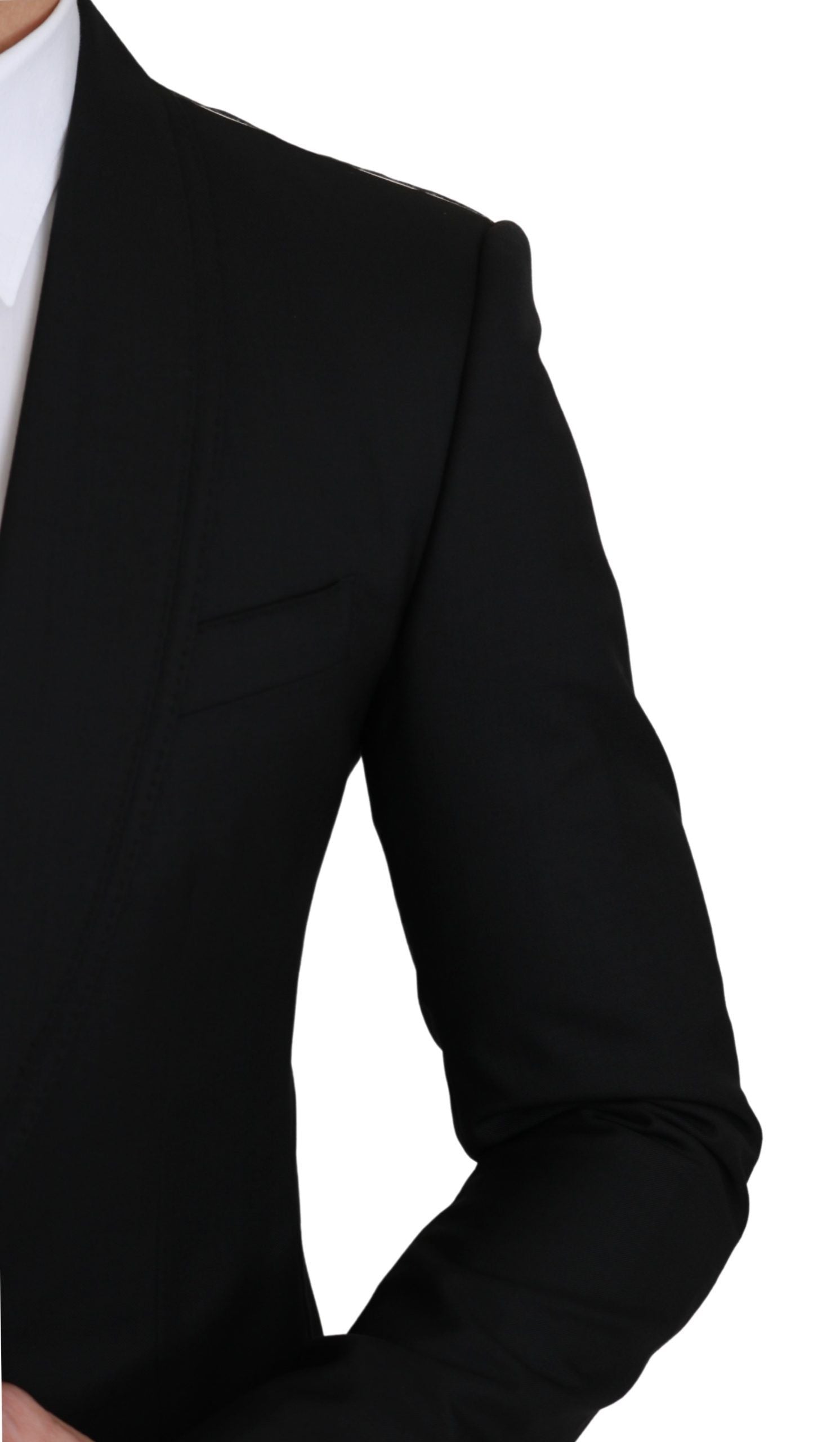 Blazer en laine noir Dolce & Gabbana coupe droite