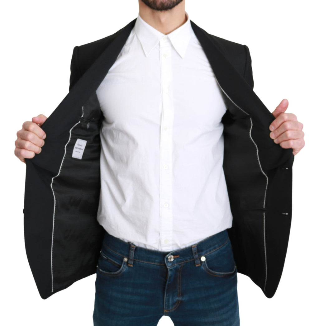 Blazer en laine noir Dolce & Gabbana coupe droite