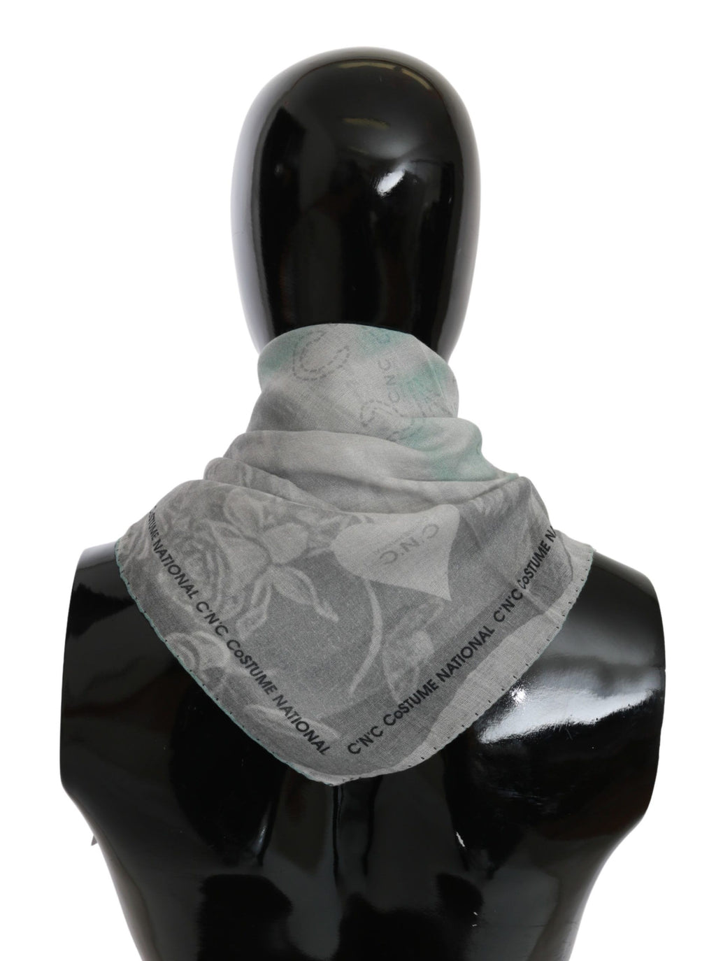Costume National Châle en soie grise Foulard Écharpe