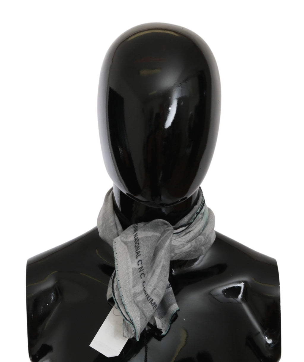 Costume National Châle en soie grise Foulard Écharpe