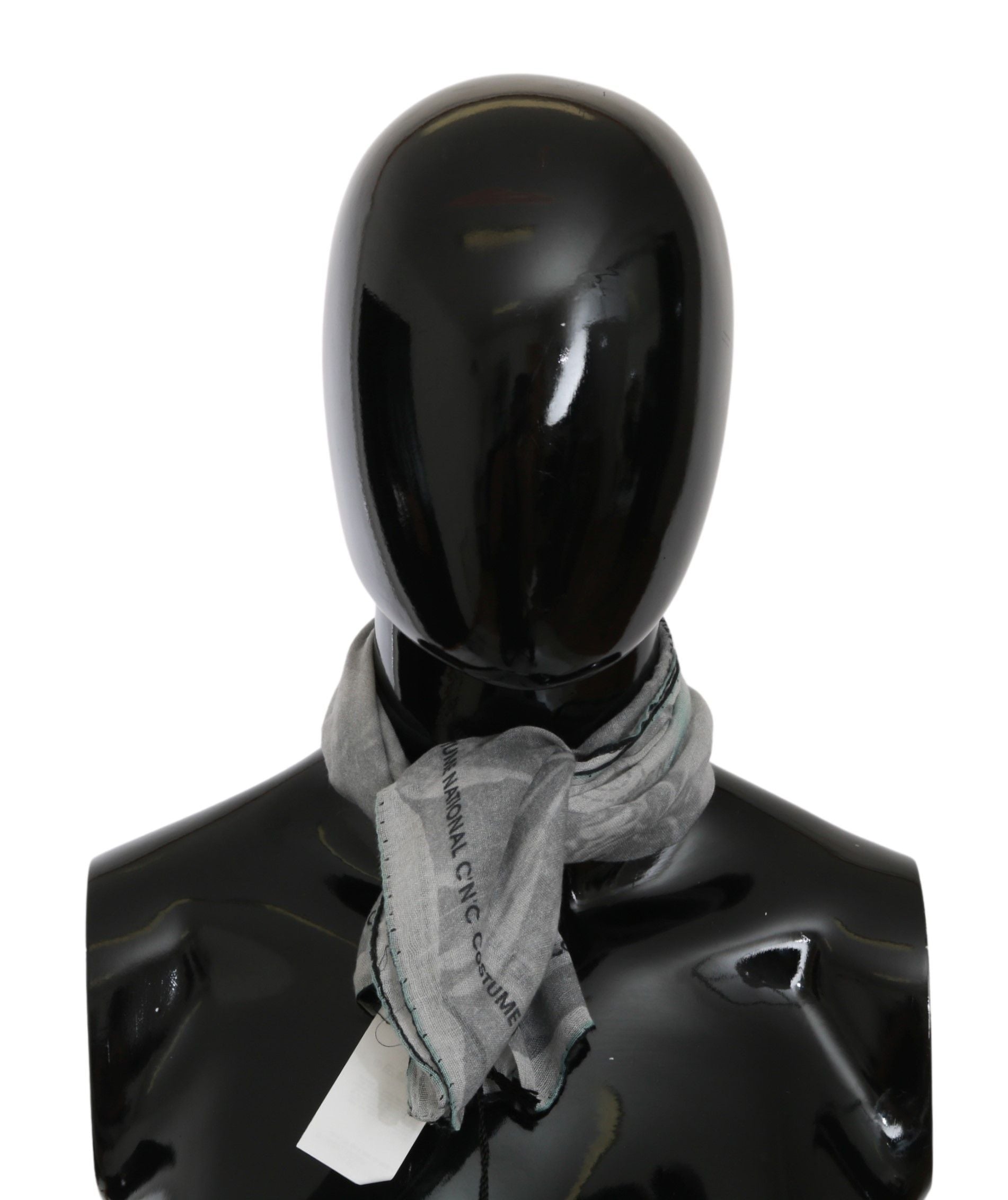 Costume National Châle en soie grise Foulard Écharpe