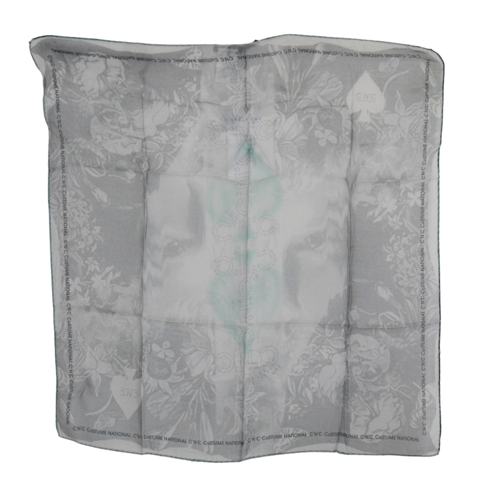 Costume National Châle en soie grise Foulard Écharpe