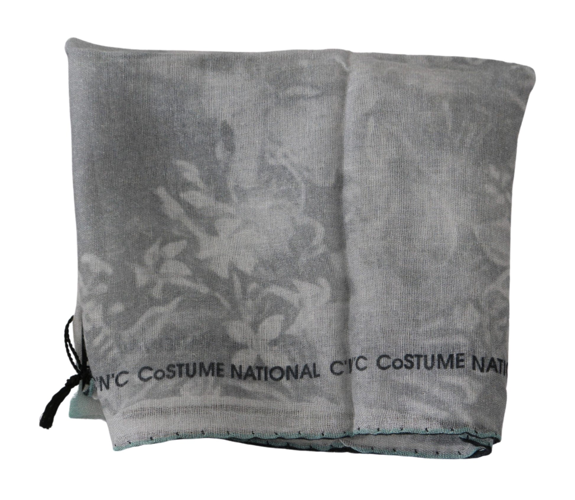 Costume National Châle en soie grise Foulard Écharpe