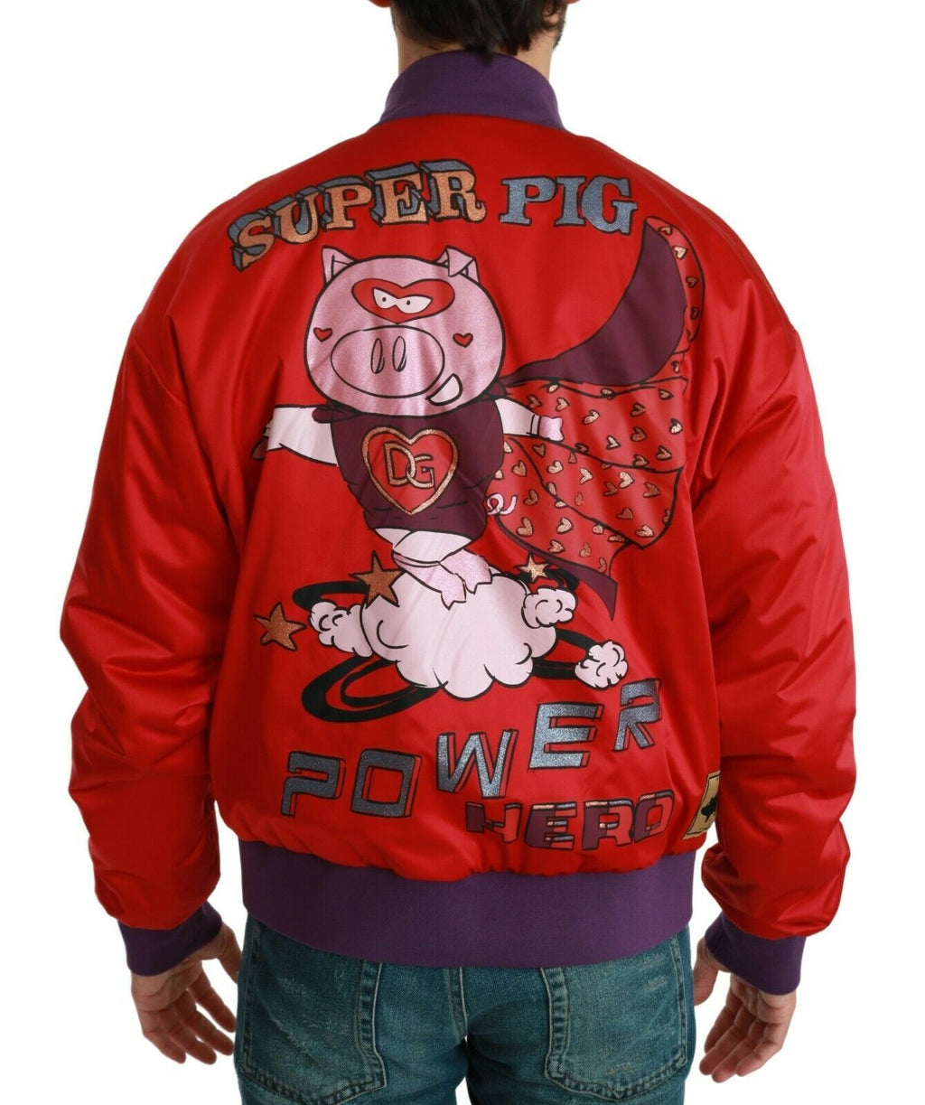 Bomber Dolce & Gabbana rouge ANNÉE DU COCHON