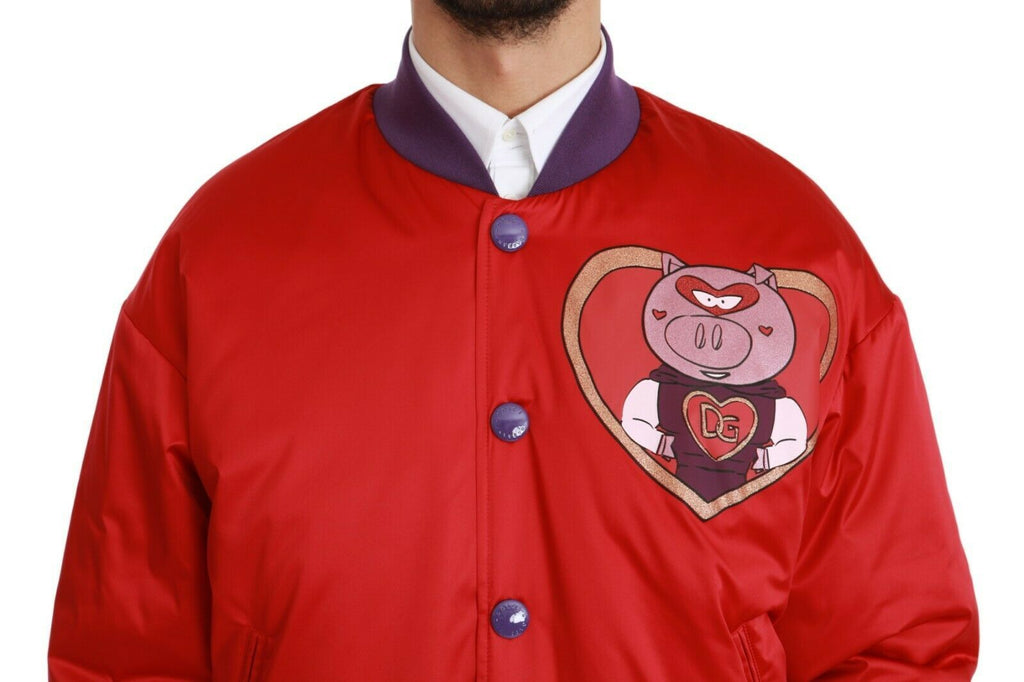 Bomber Dolce & Gabbana rouge ANNÉE DU COCHON