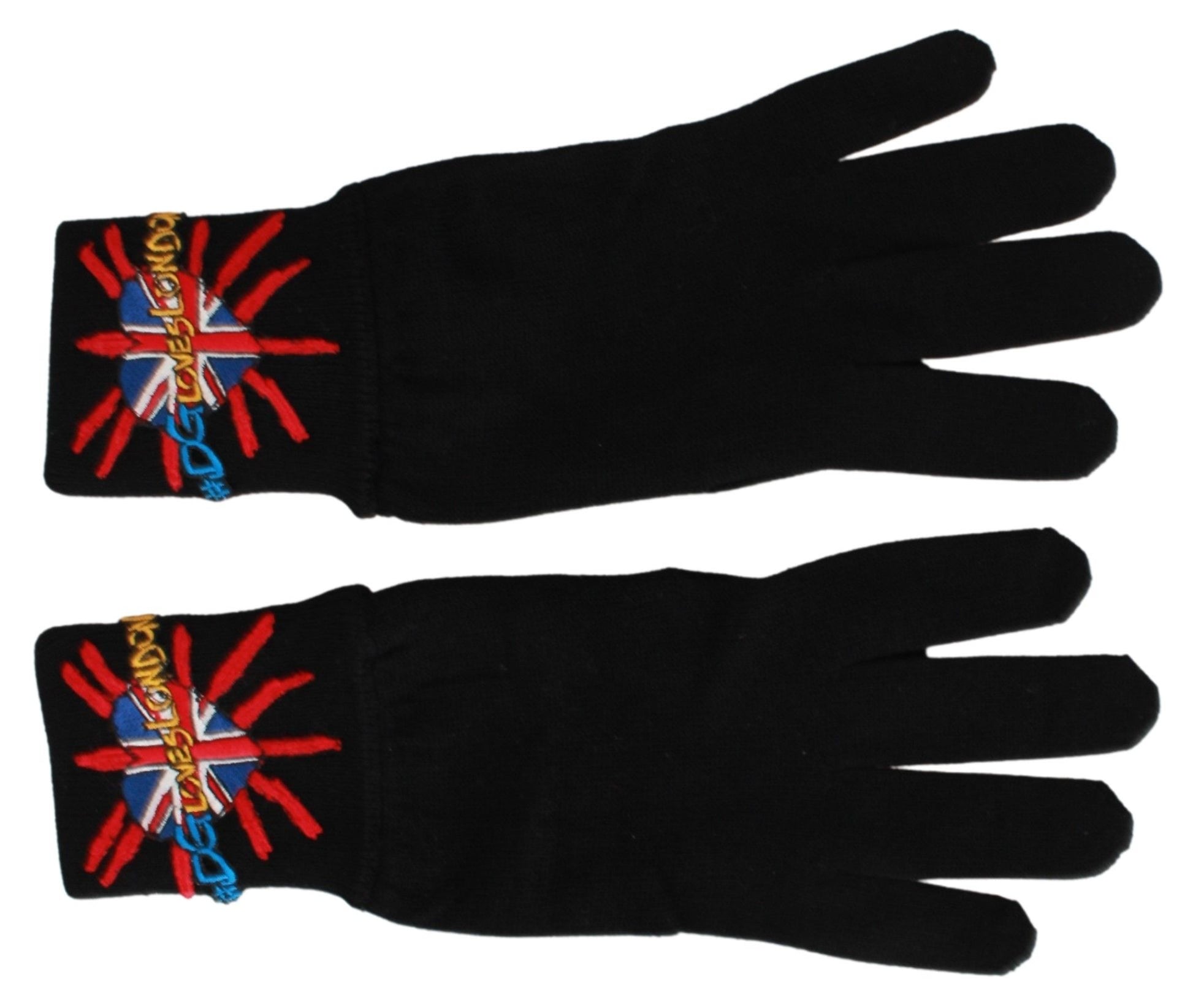 Dolce &amp; Gabbana Elegante schwarze Unisex-Handschuhe aus Schurwolle