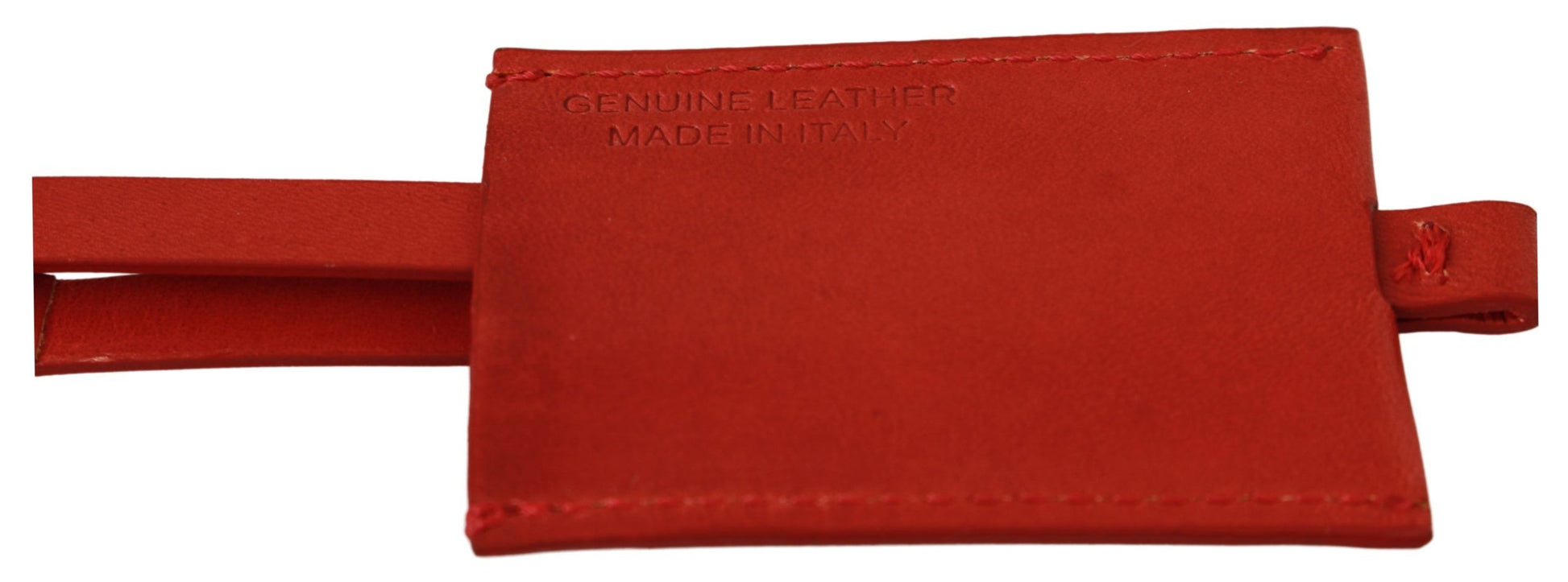 Porte-clés en cuir rouge à logo de la marque Costume National