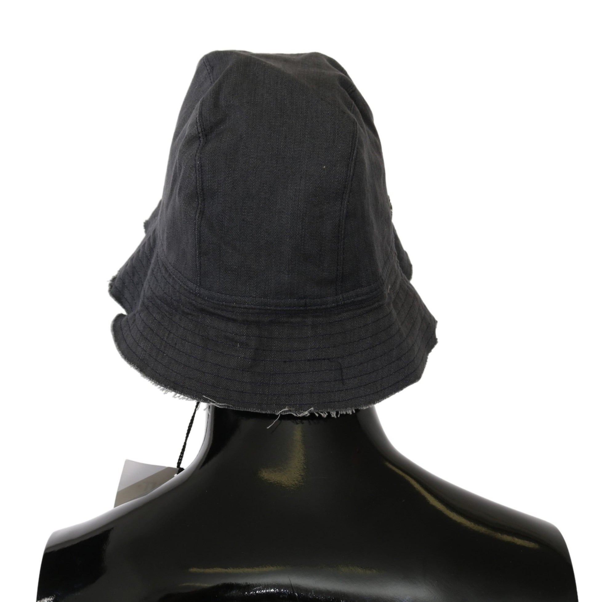 Chapeau bob Costume National noir délavé à large bord pour l'extérieur