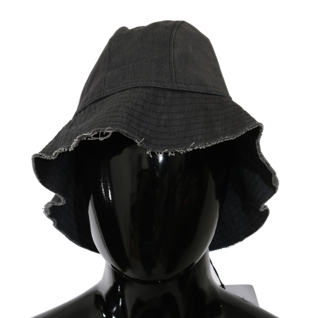 Chapeau bob Costume National noir délavé à large bord pour l'extérieur