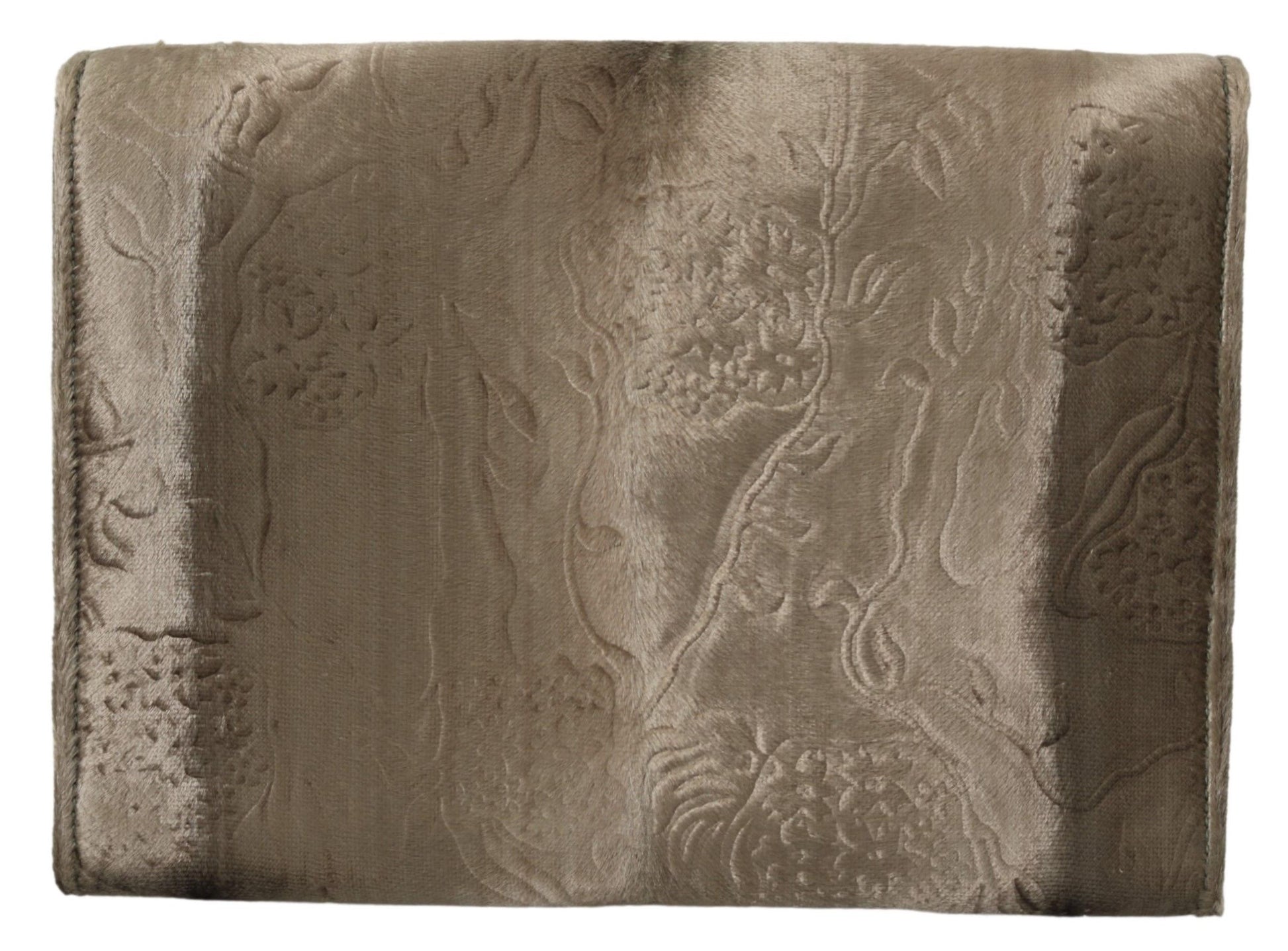 Dolce &amp; Gabbana Beige Aktentasche aus Samt mit Kroko-Print