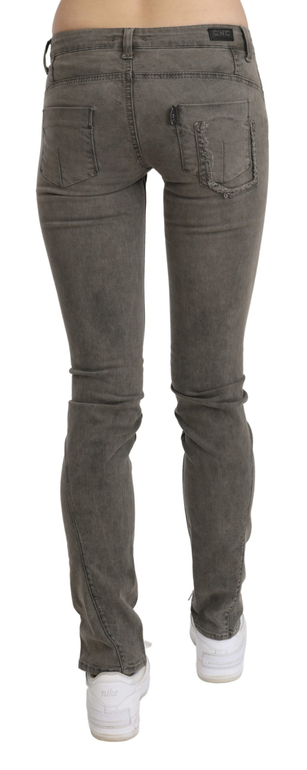 Jean skinny en coton denim gris taille basse Costume National