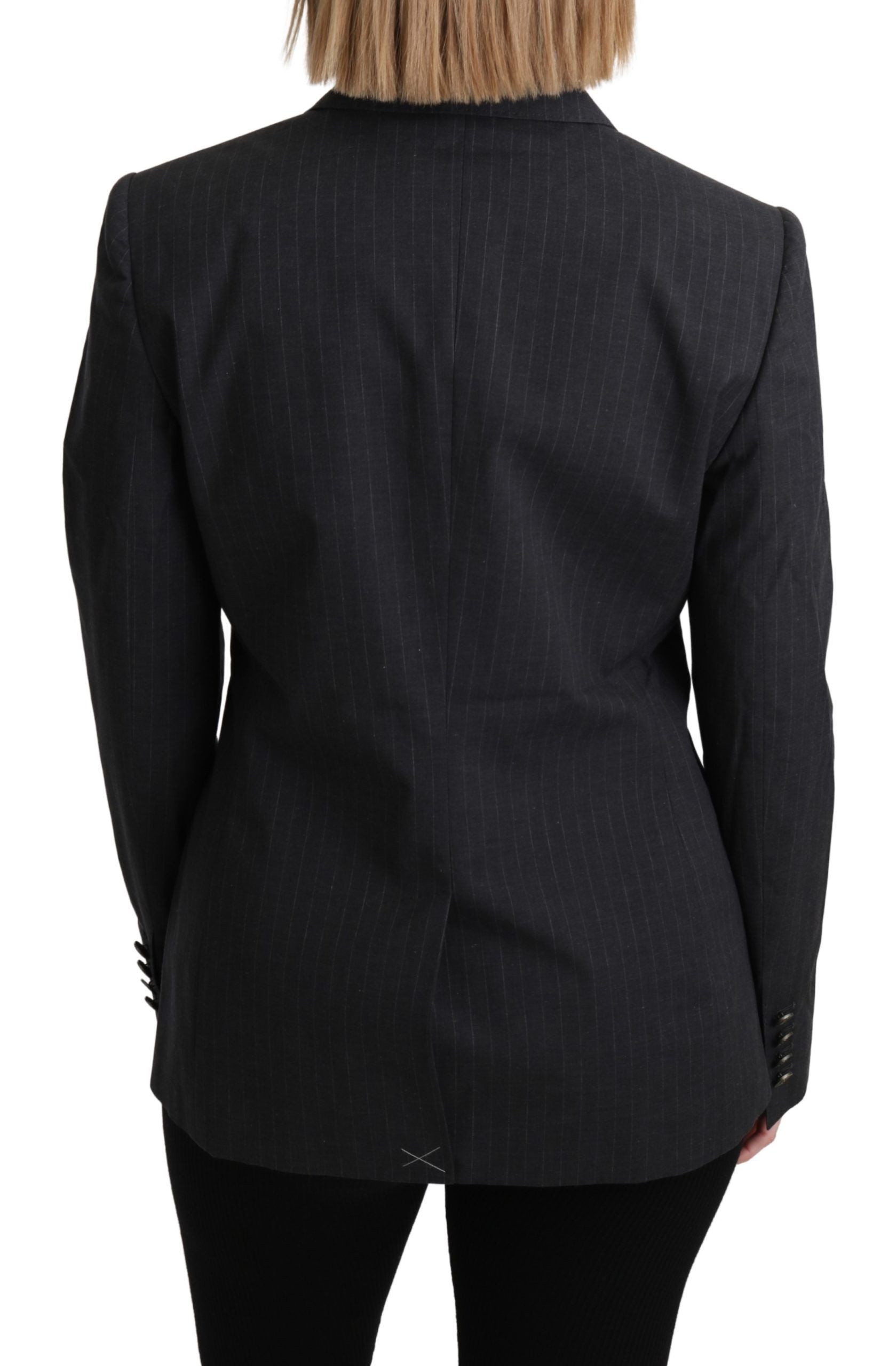 Veste blazer Dolce & Gabbana grise en coton à boutonnage simple