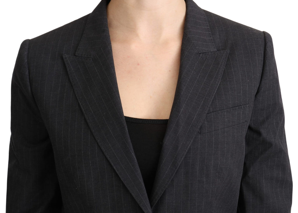 Veste blazer Dolce & Gabbana grise en coton à boutonnage simple