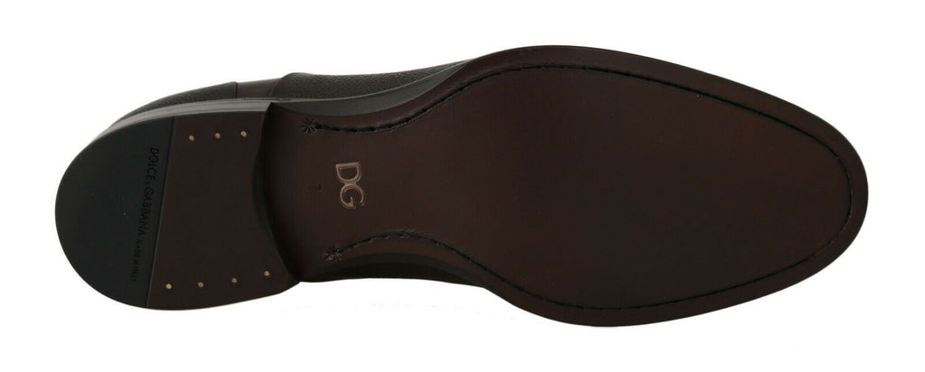 Chaussures habillées Richelieu en cuir marron pour homme Dolce & Gabbana