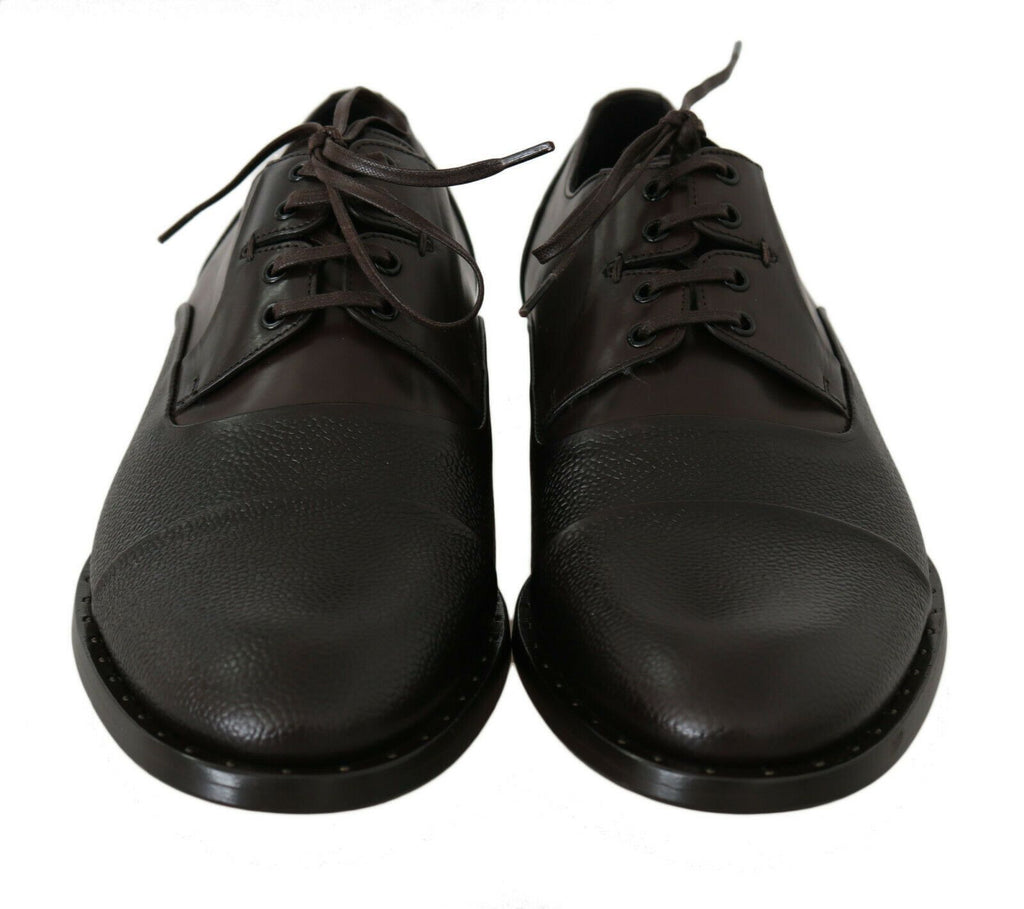Chaussures habillées Richelieu en cuir marron pour homme Dolce & Gabbana