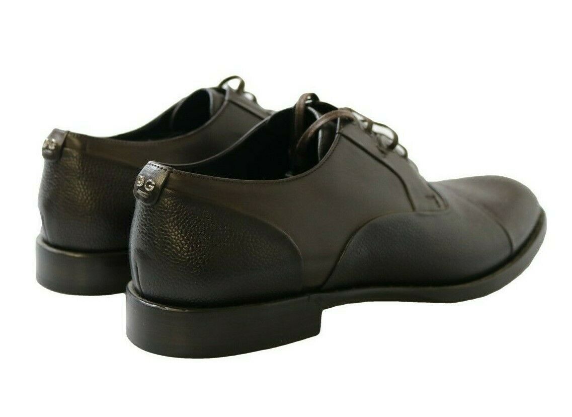Chaussures habillées Richelieu en cuir marron pour homme Dolce & Gabbana