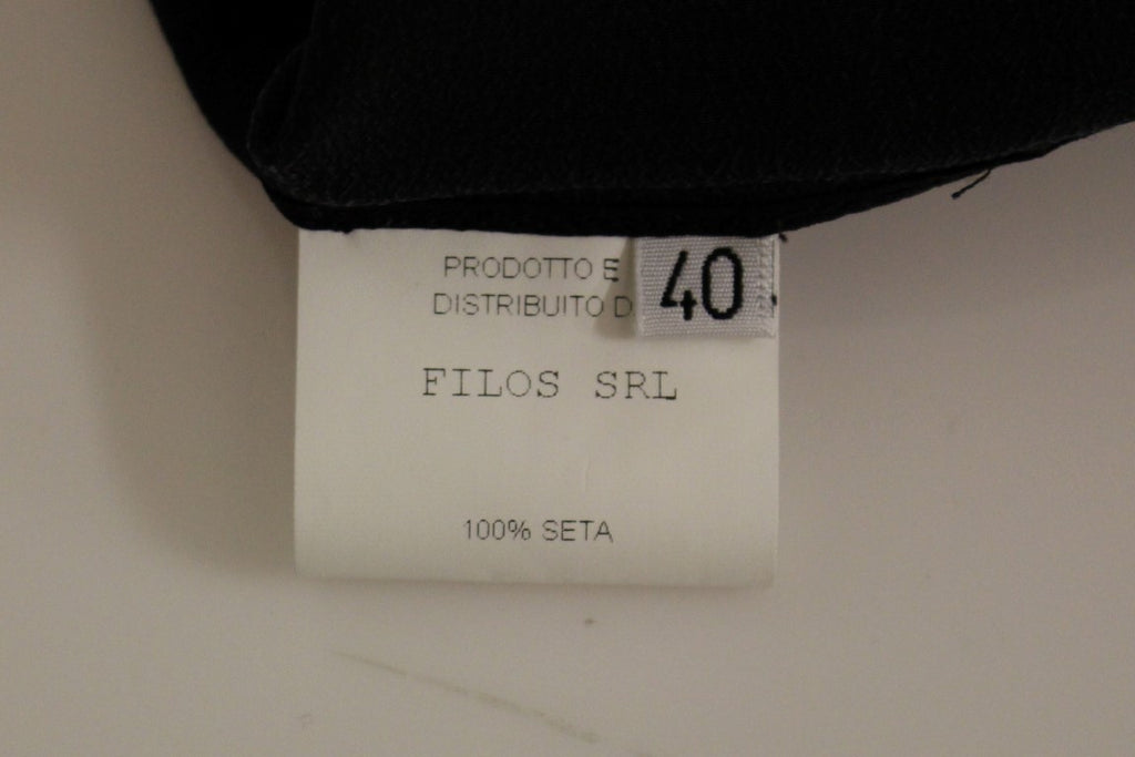 FILOS – Ärmelloses Etuikleid aus Seide in Schwarz-Bronze