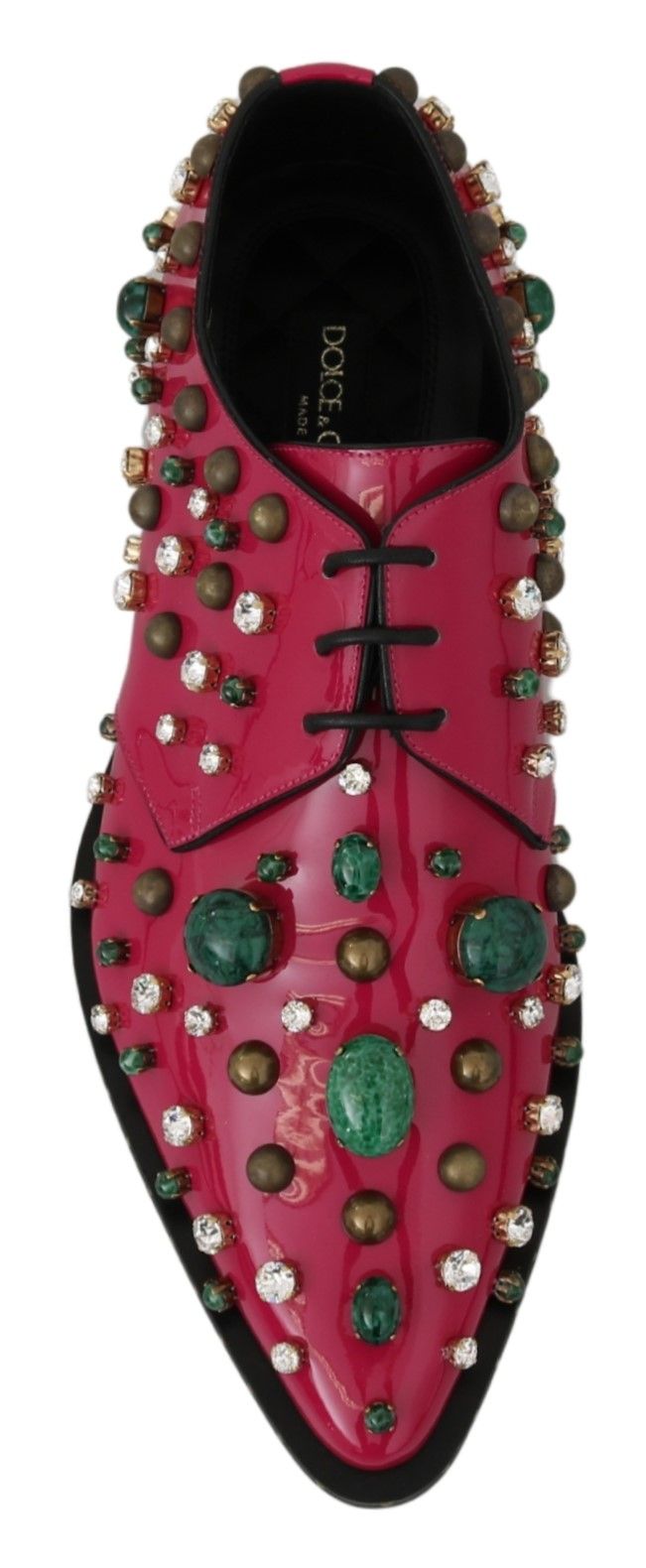 Chaussures Richelieu Dolce & Gabbana en cuir rose orné de cristaux