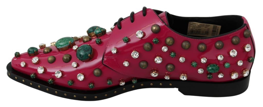 Chaussures Richelieu Dolce & Gabbana en cuir rose orné de cristaux
