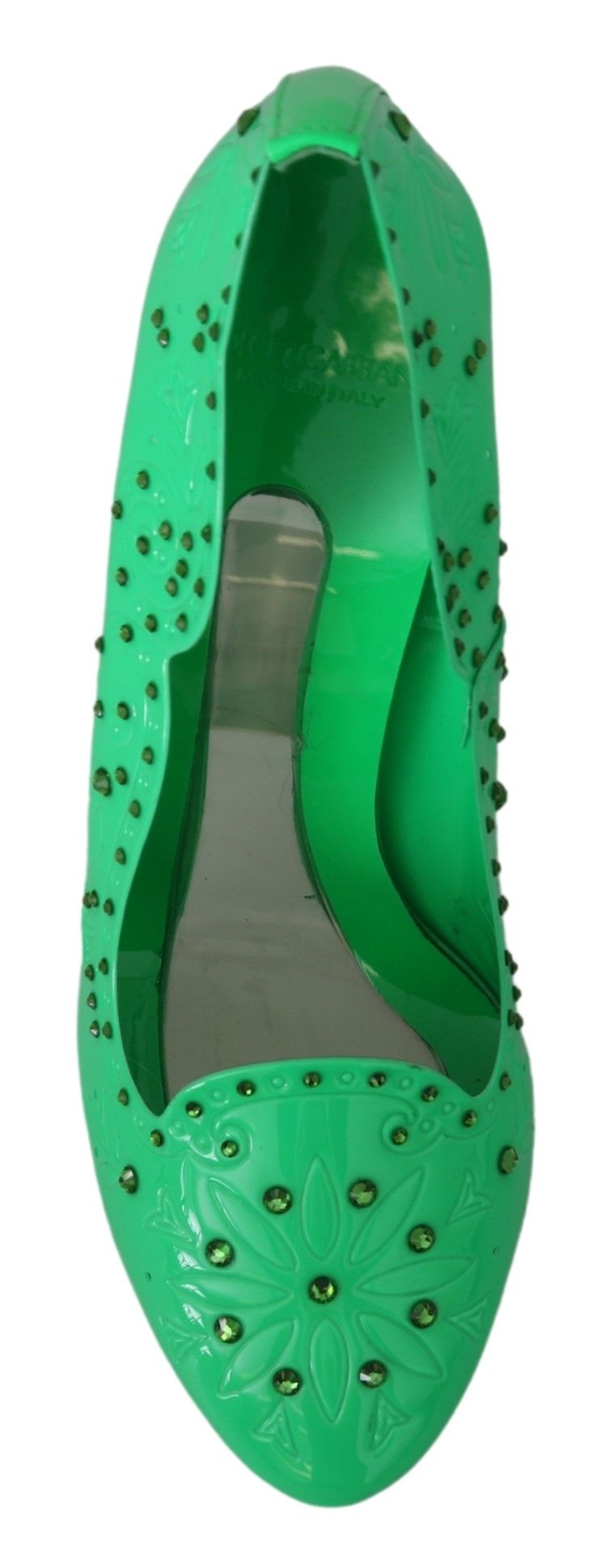 Escarpins Cendrillon fleuris en cristal vert Dolce & Gabbana