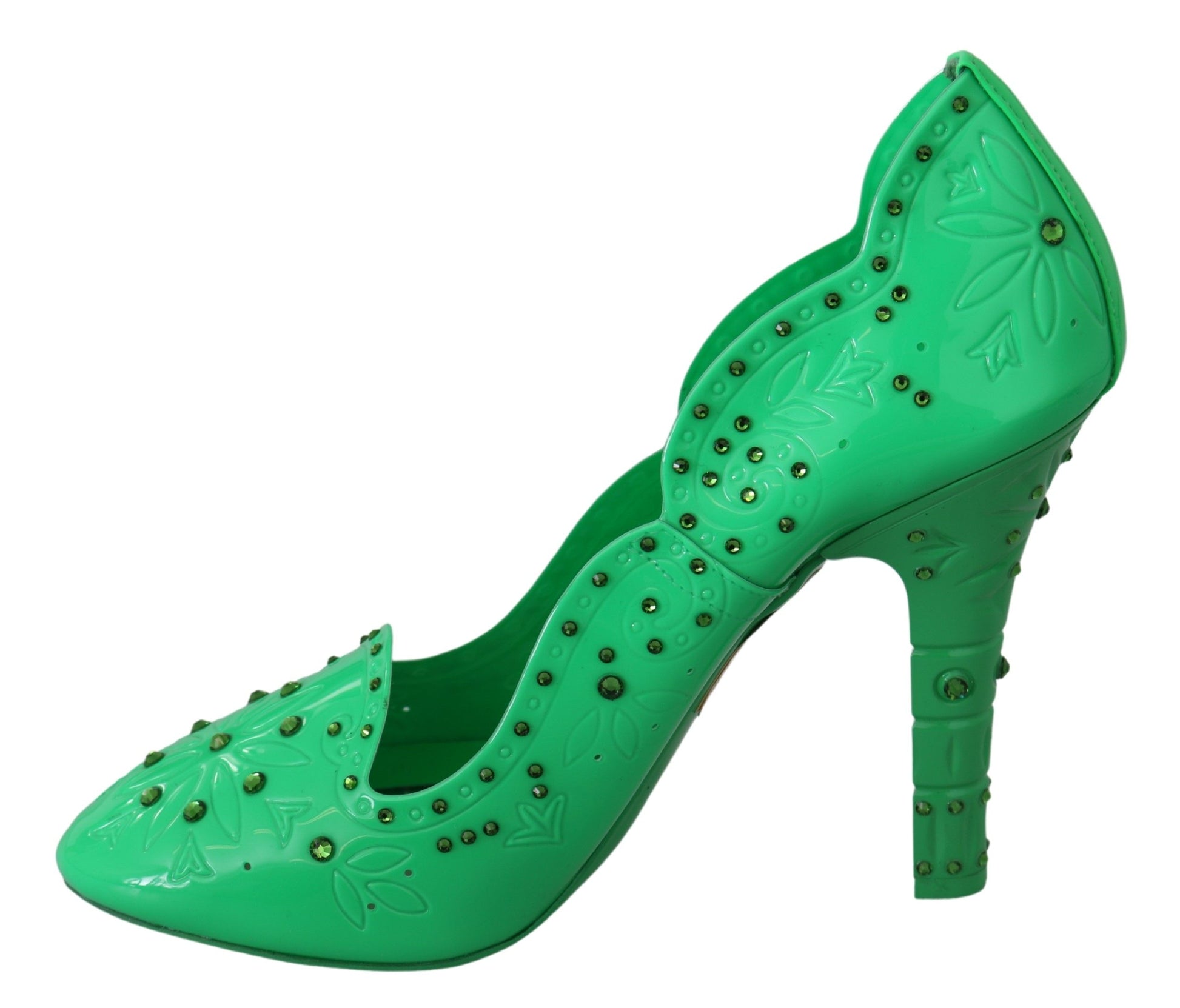 Escarpins Cendrillon fleuris en cristal vert Dolce & Gabbana