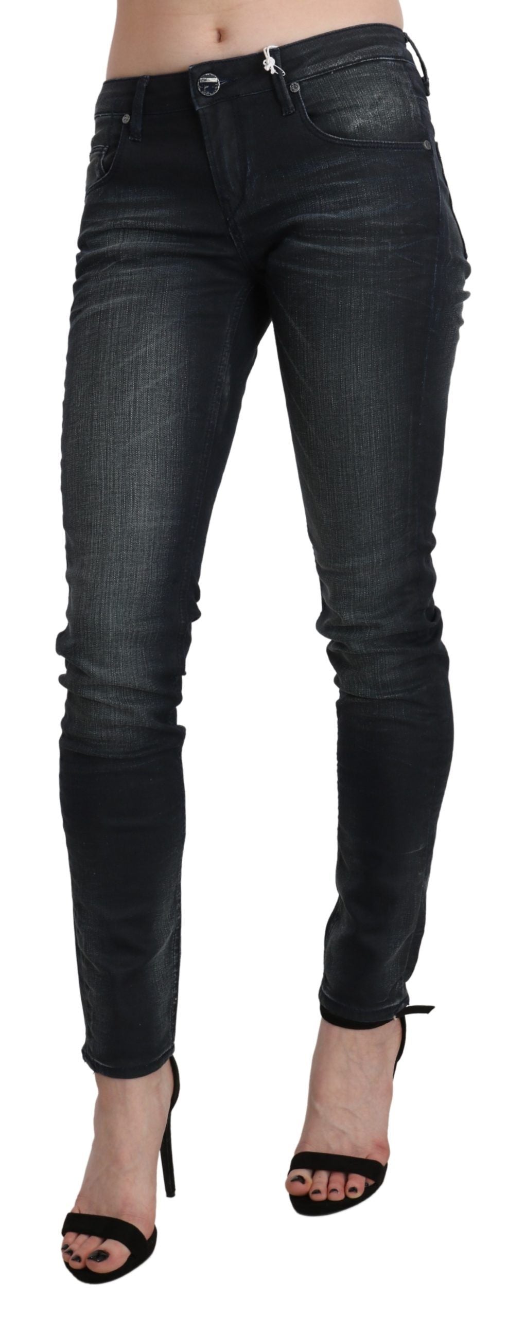 Pantalon en jean skinny Acht délavé bleu taille basse
