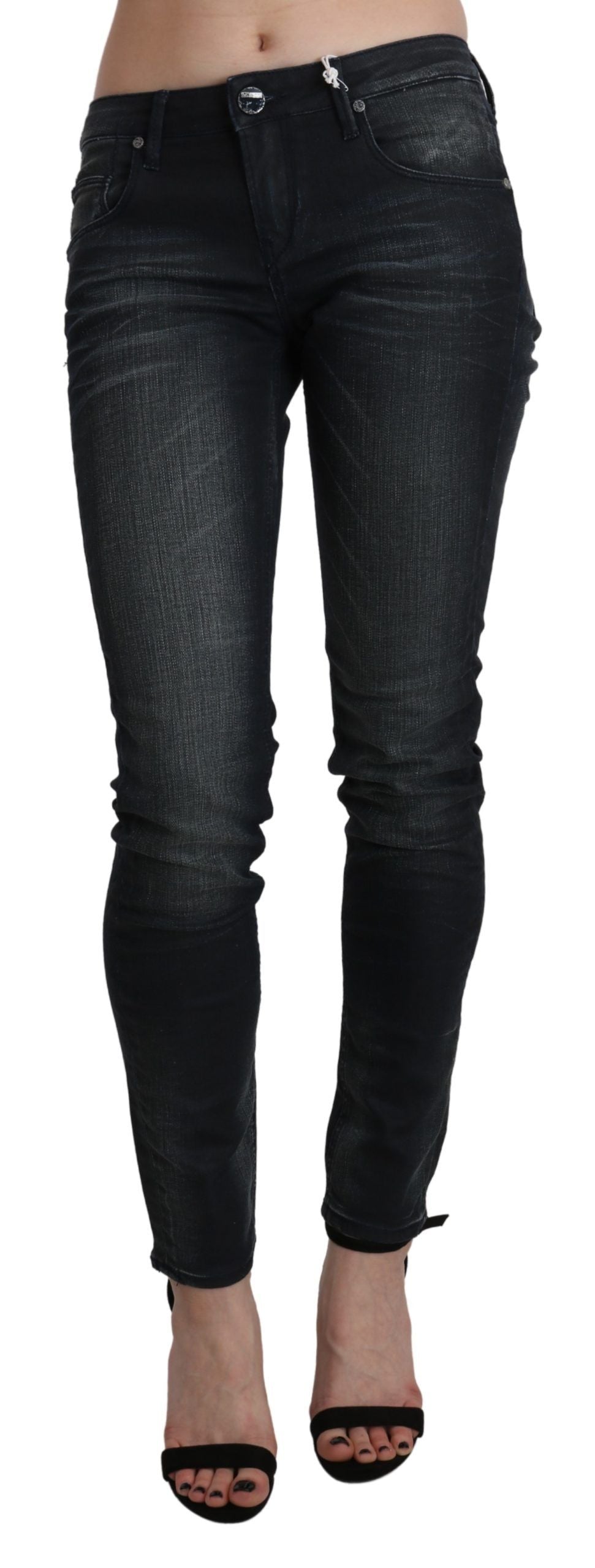 Pantalon en jean skinny Acht délavé bleu taille basse