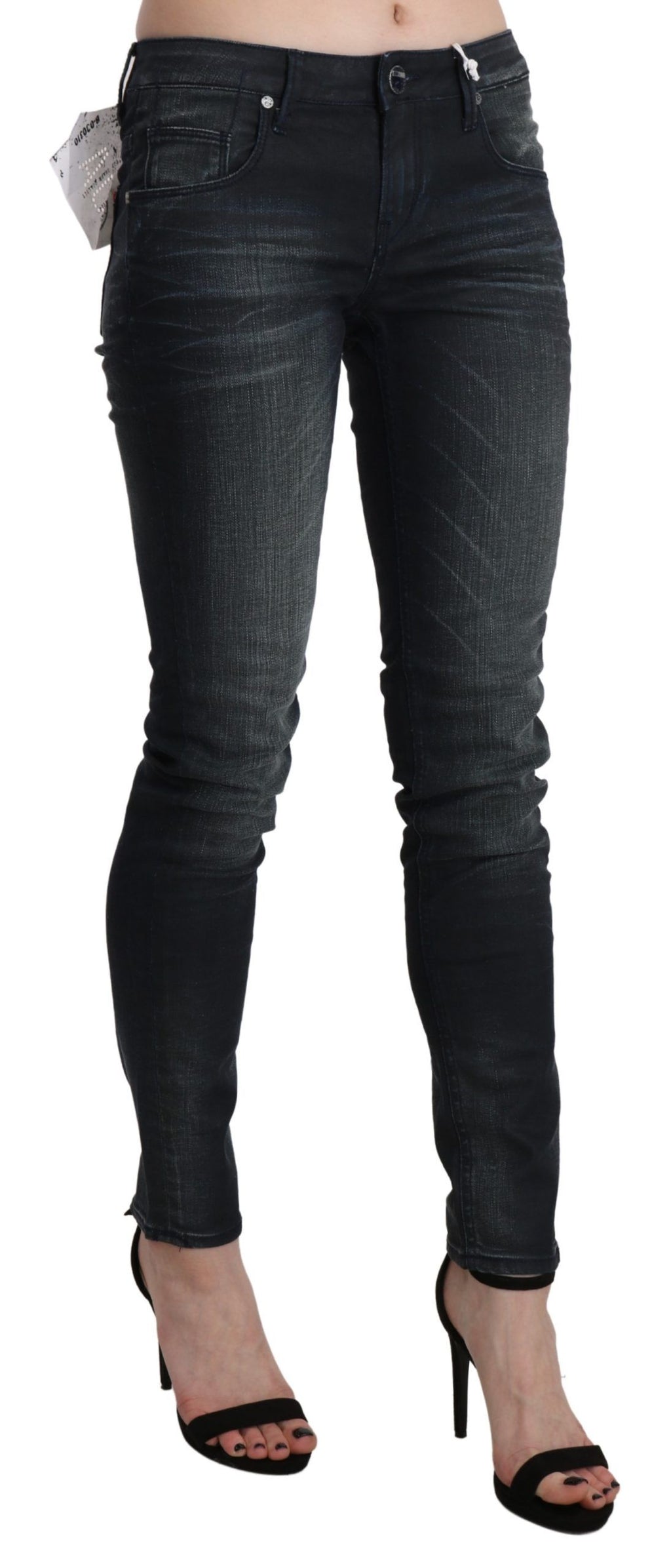 Pantalon en jean skinny Acht délavé bleu taille basse