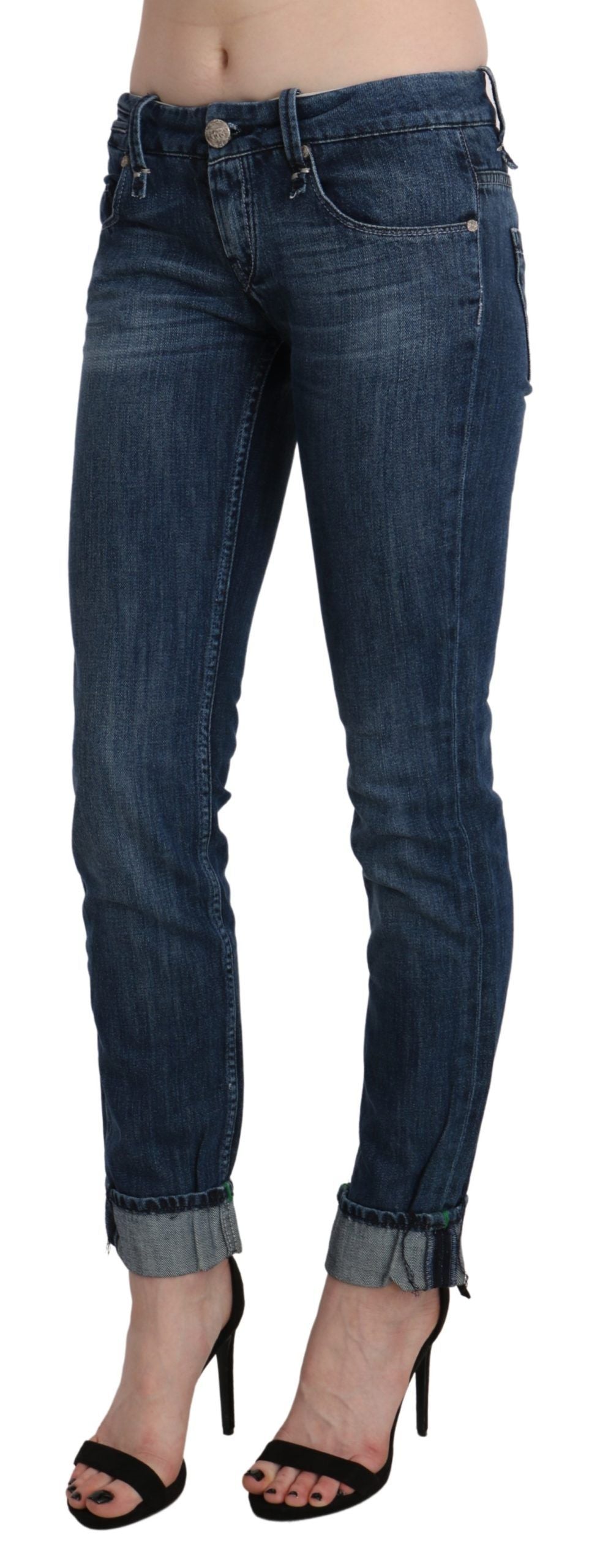 Pantalon en jean skinny Acht délavé bleu taille basse
