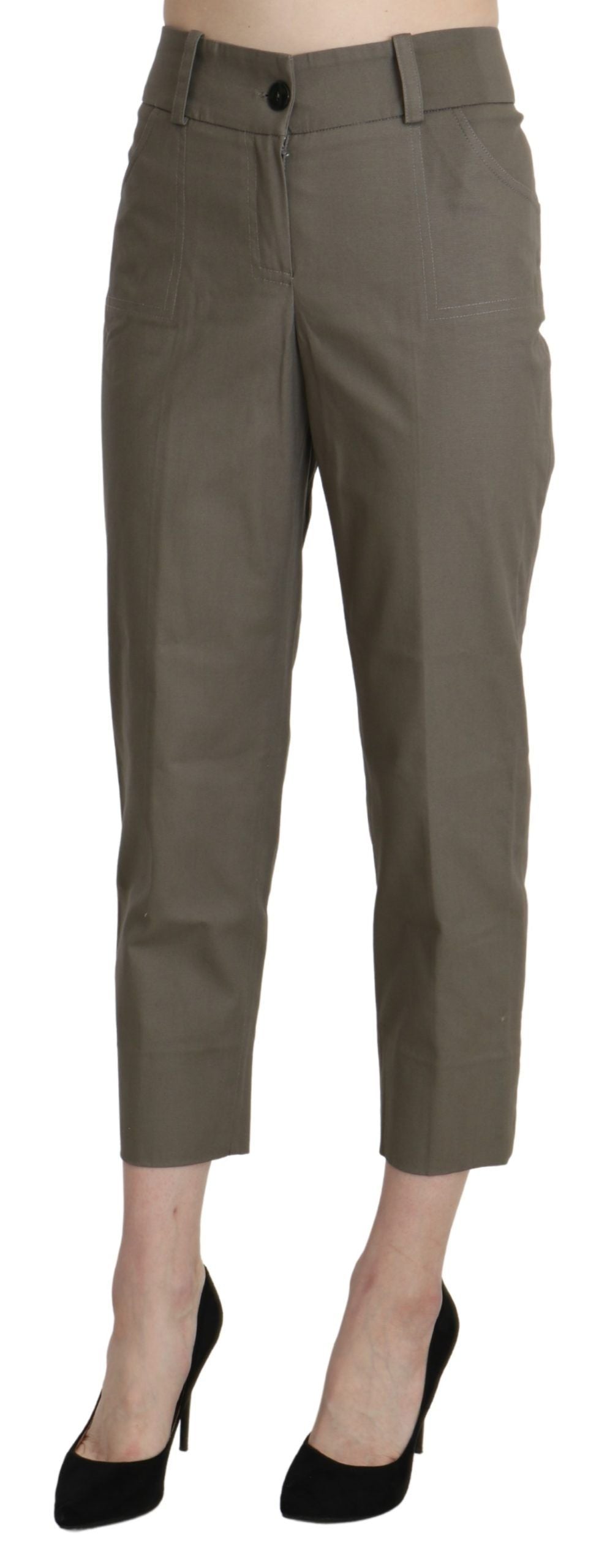 Pantalon de tailleur court taille haute gris BENCIVENGA