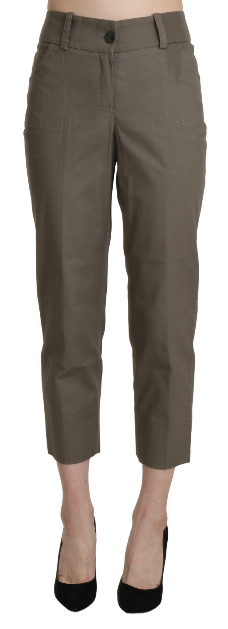 Pantalon de tailleur court taille haute gris BENCIVENGA
