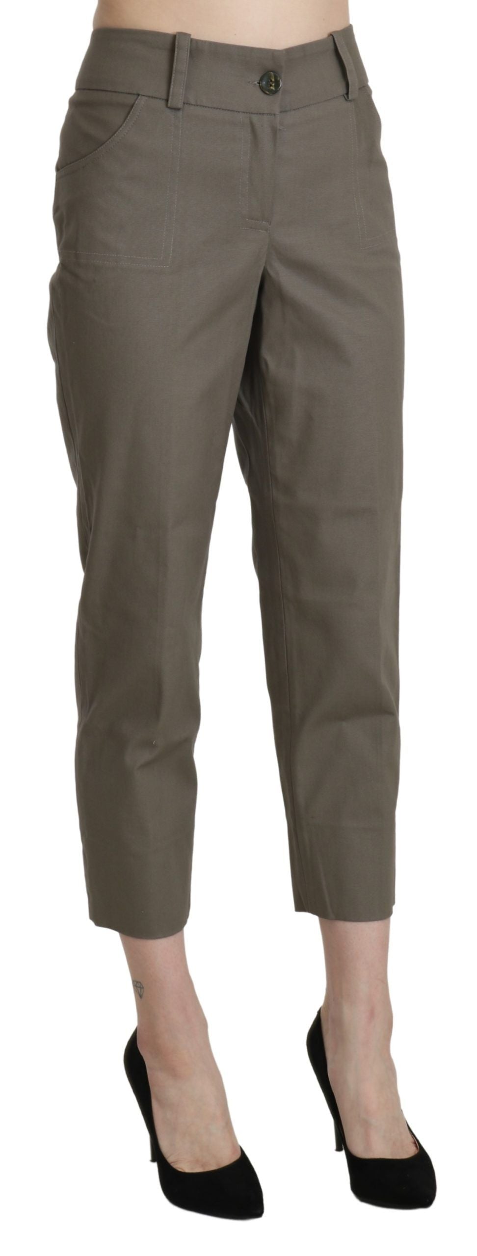 Pantalon de tailleur court taille haute gris BENCIVENGA