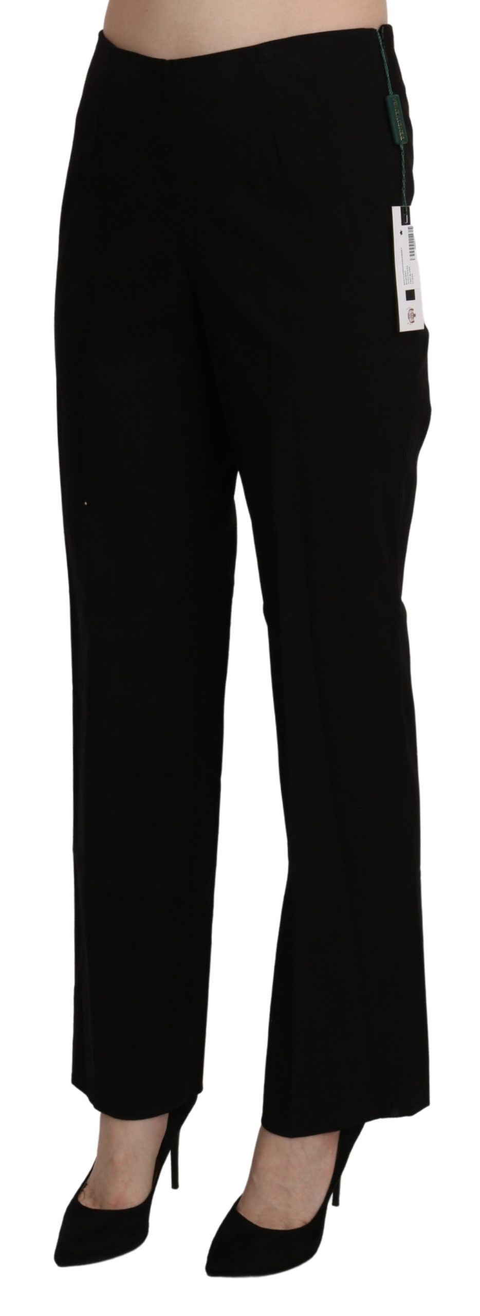 BENCIVENGA Schwarze gerade Hose mit hoher Taille