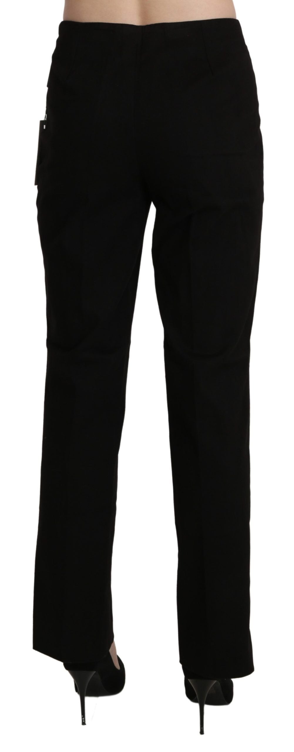 BENCIVENGA Schwarze gerade Hose mit hoher Taille