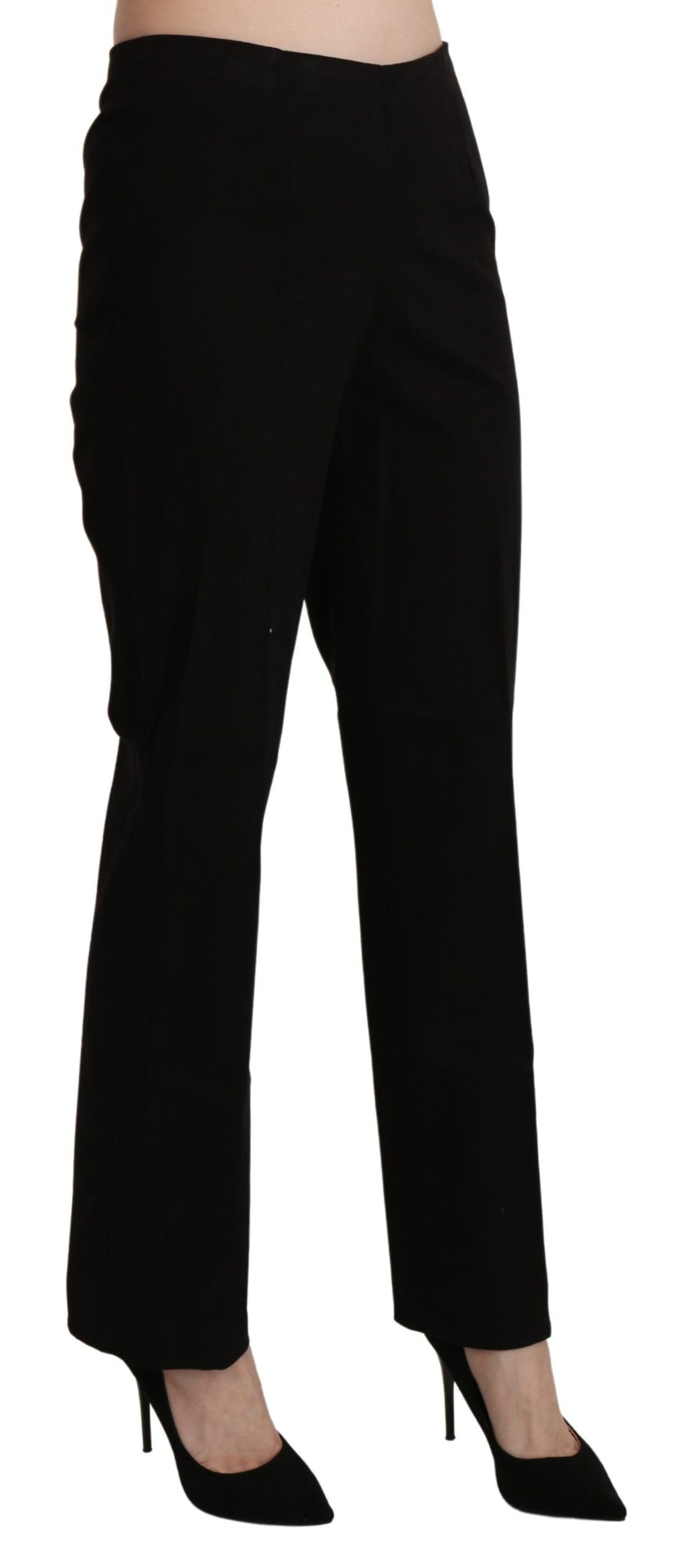 BENCIVENGA Schwarze gerade Hose mit hoher Taille