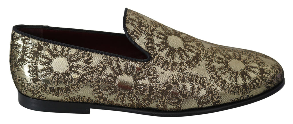 Mocassins pour homme Dolce & Gabbana en jacquard doré